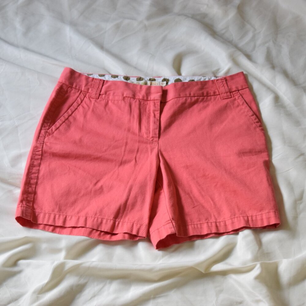 J.CREW Weathered Broken-in Chino Classic Twill City Fit Shorts Coral Size 10